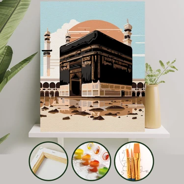 Palmiye Hobi Sanat Sayılarla Boyama Tuval Seti Fırça Boya Dahil (Çıtalı) 40X50 cm -