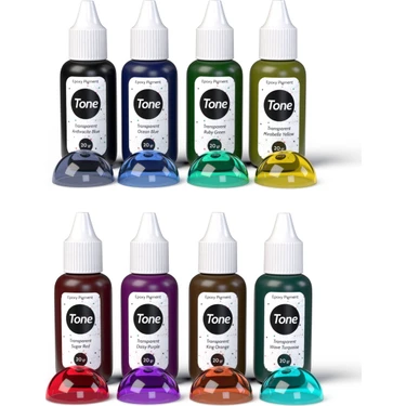 Tone Transparent 8'li Transparan Epoksi Pigment Renklendirici 8 x 20