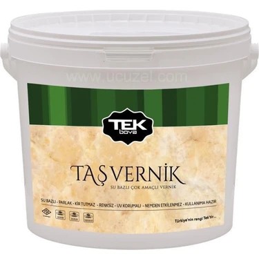 Tek Boya Su Bazlı Çok Amaçlı Taş Vernik Renksiz 0,75 Litre Parlak ve Kir Tutmaz