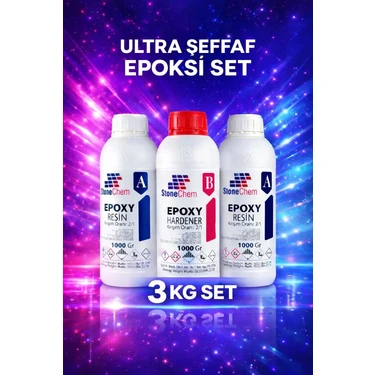 Stonechem Stonemix Ultra Şeffaf Epoksi Reçine 3 Kg Yüksek Parlaklık ve Üstün