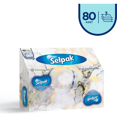 Selpak El ve Yüz Havlusu Kutulu Mermer Desen 80