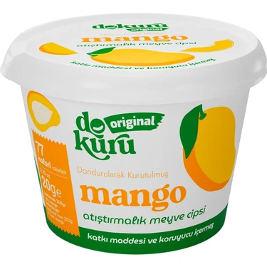 Dokuru Original Mango Atıştırmalık Meyve Cipsi - Dondurularak Kurutulmuş Mango - Freeze Dried