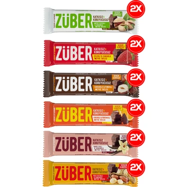 Züber Meyveli Bar Şöleni 40GR X12 Adet (Antep Fıstıklı, yer Fıstıklı, çilekli, fındıklı,