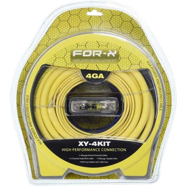For-x Yüksek Performanslı Hazır Ses Sistemi Paketi - Xy-4kit 4GA Kablo Seti (4.5m + 0.6m + 5m + 10m