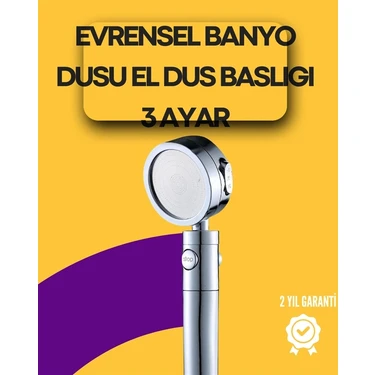 MiraLive Sağlam Metal Hortum Bağlantılı, 360° Hareketli Duş
