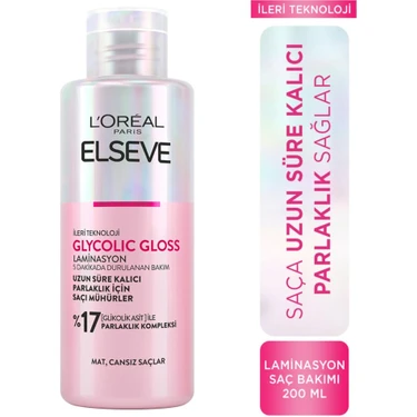 L'Oréal Paris Elseve Glycolic Gloss Parlaklığı Saça Mühürleyen Laminasyon 5 Dakikada Durulanan