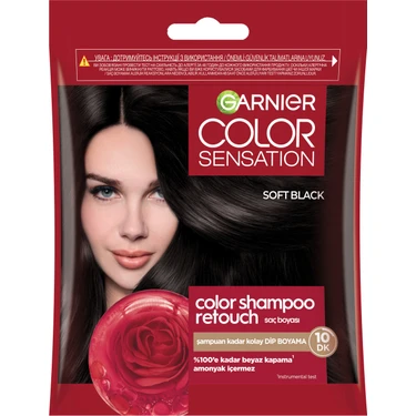 Garnier Color Shampoo Retouch Şampuan Kolaylığında Dip Boyası, Siyah