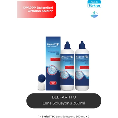Blefaritto 360 ml Lens Solüsyonu 2 Adet Profesyonel Kalite ile Bakterileri Ortadan