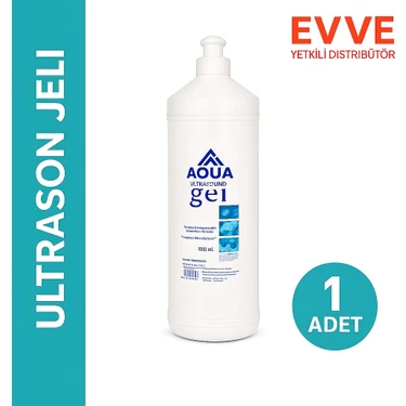 Evve Aqua Ultrason Jeli 1000 ml – Ekg, Eeg, Fizik Tedavi Için Su Bazlı Medikal Jel