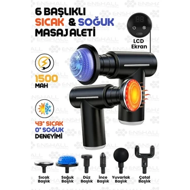 Enshall Profesyonel LCD Ekran Sıcak Soğuk Sporcu Fitness Vücut Kas Doku Titreşimli Masaj Aleti