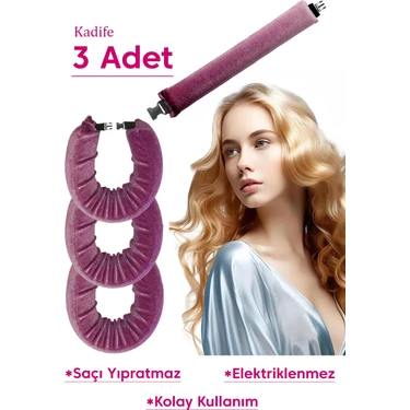 Deko Dekor Gül Kurusu Kadife Saç Şekillendirici Kadife Saç Sosisi ve Kadife Saç Bigudi Isısız Saç