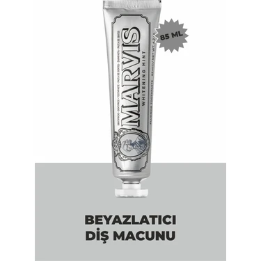 Marvis Whitening Beyazlatıcı Diş Macunu - Güçlü Temizlik ve Plak Önleyici Etki, 85 ml, Nane