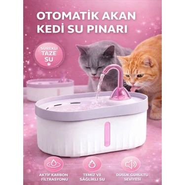 Otomatik Kedi Köpek Su Pınarı Su Çeşmesi Ultra Sessiz Su