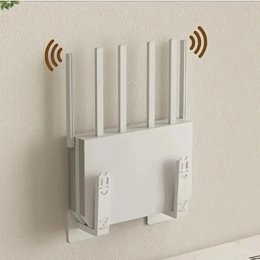 Genel 2 Adet Beyaz Matkap Gerektirmeyen Duvar Tipi Modem Tutucu | Wi-Fi Askı Aparatı | Pratik