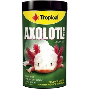 Tropical Axolotl Sticks 250ml / 135gr Yüksek Proteinli Sinking Tipi Yem Doğal