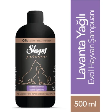 Sleepy Petcare Lavanta Yağlı Evcil Hayvan Şampuanı 500 ml Beyaz Renkli Hassas Cilt