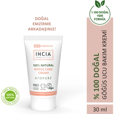 INCIA ATOPURE ® %100 Doğal Göğüs Ucu Bakım Kremi Yumuşatma ve Koruma Lanolin İçermez 30