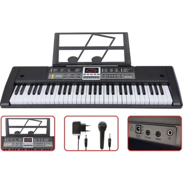 Jwin MK-6134 61 Tuşlu Elektronik Org Siyah Renkli Mikrofon ve