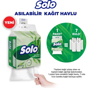 Solo Asılabilir Kağıt Havlu 1 Paket = 7 Rulo Hijyenik ve Pratik Kullanım İçin