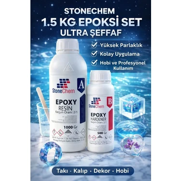 Stonechem Ultra Şeffaf Epoksi Reçine 1.5 kg (SÜPRİZ