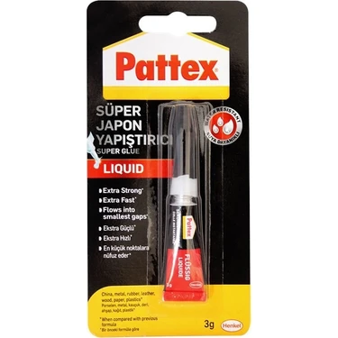 Pattex Süper Japon Yapıştırıcı 3 gr Hızlı ve Etkili Yapıştırma Özelliği ile Her Yüzeye