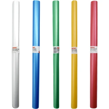 Noki Defter Kabı Rulo 5 Renk Set 40 cm x 2 mt Şeffaf Mavi Kırmızı Sarı