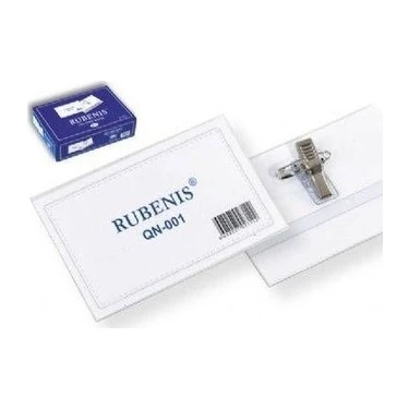 Rubenis Şeffaf İğneli Yaka Kartı Qn-001 50 Li (1 Paket 50