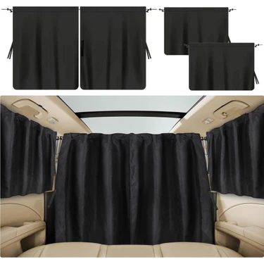 Glanz Oto Güneşlik Perde Seti Tüm Araçlara Uygun Gizlilik ve Güneş Engelleme 140x80