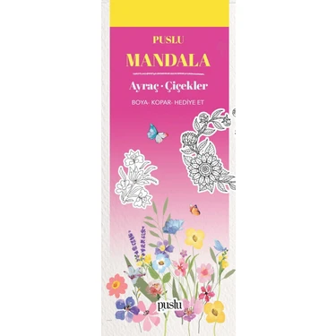 Puslu Yayıncılık Mandala Ayraç - Çiçekler (Boya-Kopar-Hediye