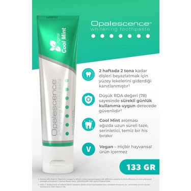 Opalescence Beyazlatıcı Diş Macunu 133 gr Cool Mint Aromalı Yüzey Lekelerini Gideren Etkili