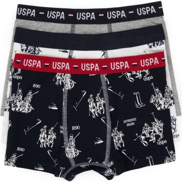 U.S. Polo Assn. Erkek Çocuk 3'lü Boxer Takım