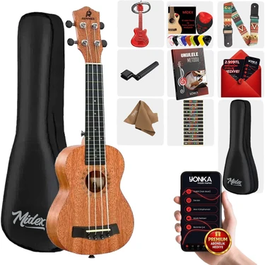Rennes RD-24 Concert Ukulele (Çanta Capo Askı Metod