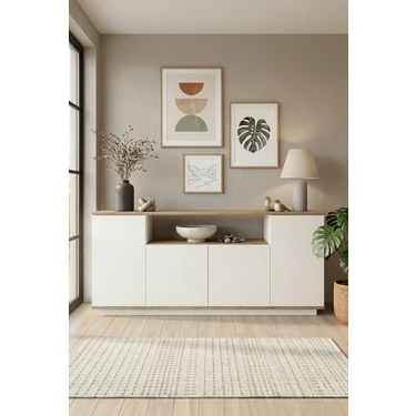 Robin Home Loft Konsol 4 Kapaklı Raflı 180CM