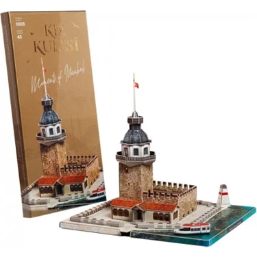 3D Işıklı Kız Kulesi Karton Maket Puzzle Yapboz