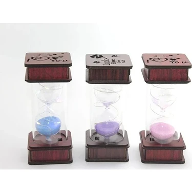 Uravas Store Ahşap Ledli Kumsaati - 17X8 cm Dekoratif Işıklı Nostaljik Zaman