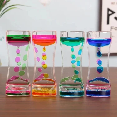 Uravas Store Dekoratif Sulu Kum Saati - 14X6 cm Sıvı Jel Hareketli Masaüstü