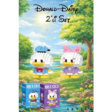 Arvela Bricks Donald Duck & Daisy Duck Figür Seti -