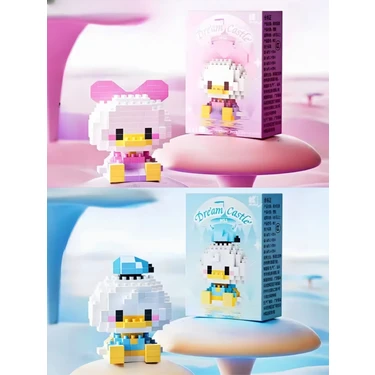 DEK Toy Store Bricks Premium Seri Donald Duck  Daisy Duck Figür Yapı Taşları 2'li