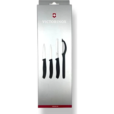Victorinox Siyah Soyacak Seti 4 Parça Paslanmaz Çelik Malzeme ile Ergonomik