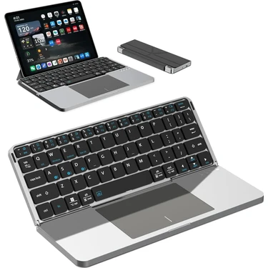 Alstrap Ipad Air 11 Inç M2/m3 Air 4/5/6 10.9 Inç Uyumlu Standlı Bluetooth Klavye Touchpad’li