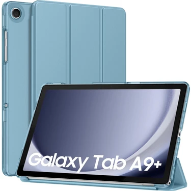 Samsung Galaxy Tab A9 Plus 11 Inç Kılıf Smart Uyku Modlu Standlı Şeffaf Kapaklı SM-X210