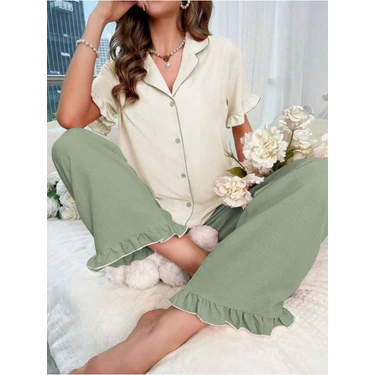 Bella Notte Kısa Kollu Uzun Düğmeli Pijama