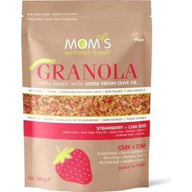 Mom's Natural Foods Çilek & Chıa Granola 280