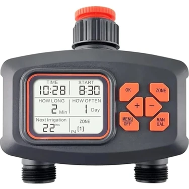 Dino Timer valf Geniş Ekran Çift Çıkış Yağmur Sensörlü Sulama