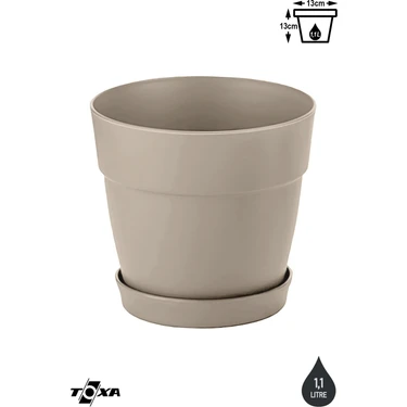 1 Adet 1 Litre Mono Saksı Tabaklı Drenaj Delikli Plastik Çiçek