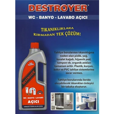 Destroyer Lavabo ve Gider Açıcı Sıvı 1500 ml (2750