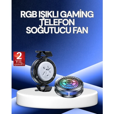Poebgo Family's Rgb Işıklı Telefon Soğutucu Fan Gaming Cooler Süper Hızlı
