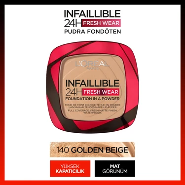 L'Oréal Paris Infaillible 24H Fresh Wear Pudra Fondöten 140 Golden