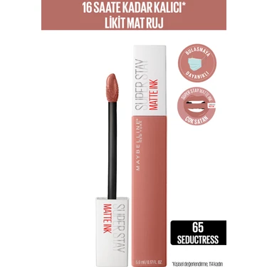 Super Stay Matte Ink Unnude Likit Mat Ruj - 65 Seductress - Nude 5