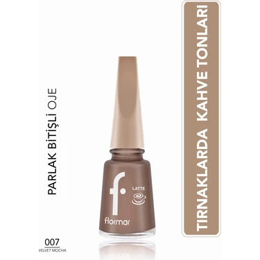 Latte Nail Enamel Yüksek Pigmentli & Parlak Bitişli Oje (007 Velvet Mocha)